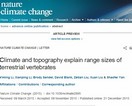 A new study shows climate and topography as the determinants of range sizes in terrestrial vertebrates